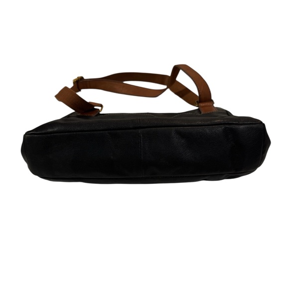 Fossil Vintage Corey Black Leather Crossbody Bag Y2K‎ Brown Adjustable Strap - Picture 5 of 15